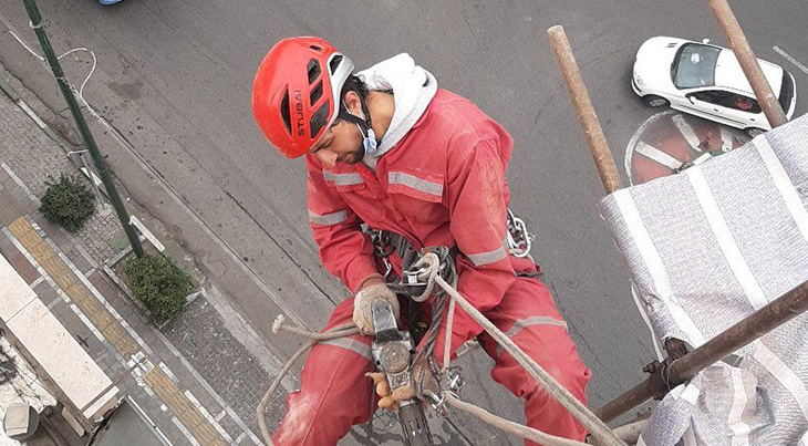 تثبیت سنگ نما (اسکوپ سنگ) ROPE ACCESS اجرا به شیوه راپل (کار با طناب)